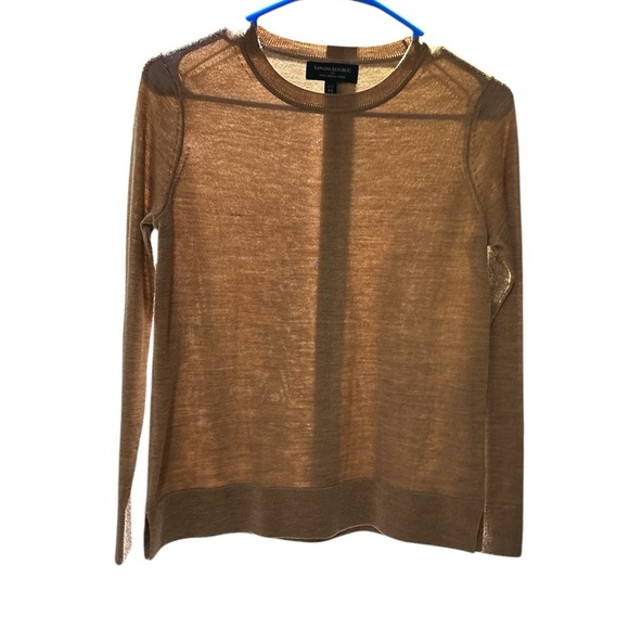 Banana Republic Brown Crew Neck Sweater Fine-Gauge Knit - Picture 1 of 5